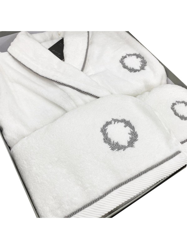 Халат с полотенцами Soft Cotton Sehzade (Белый) из 3 предметов